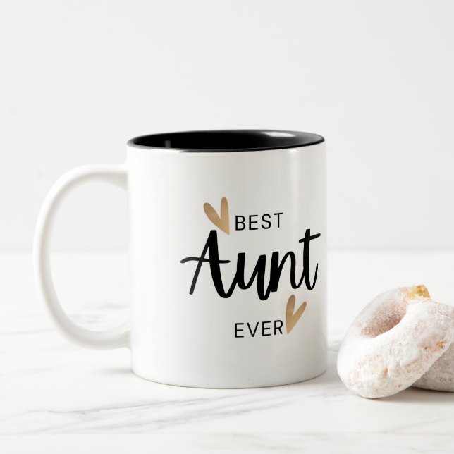Caneca De Café Em Dois Tons Melhor Tia Nunca (Com Donut)
