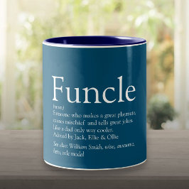 Caneca De Café Em Dois Tons Melhor Tio Divertido, Tio Mais Divertido de Todos 