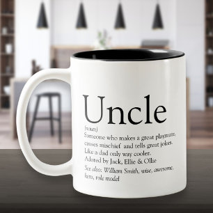 Caneca De Café Em Dois Tons Melhor Tio do Mundo Funcle Definição Moderna Diver