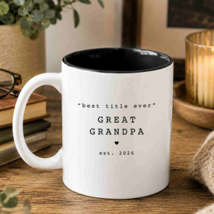 Caneca De Café Em Dois Tons Melhor Título de Todos os Tempos Avô Personalizado