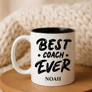 Caneca De Café Em Dois Tons Melhor Treinador de Todos os Tempos – Presente com