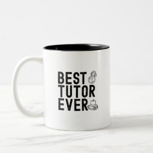 Caneca De Café Em Dois Tons Melhor Tutor de Todos os Tempos Agradecimento ao P