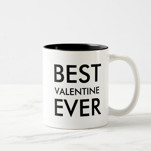 Caneca De Café Em Dois Tons Melhor Valentine Nunca | Presente para personaliza (Direita)