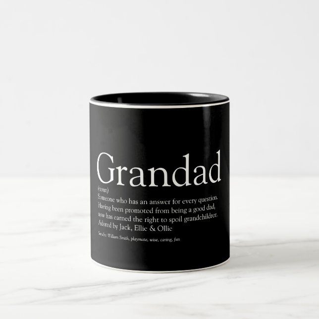 Caneca De Café Em Dois Tons Melhor Vovô De Sempre, Avô, Papa Definição (Centro)