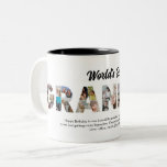 Caneca De Café Em Dois Tons Melhor Vovó - Letra Collage Cutout Aniversário<br><div class="desc">Celebre os momentos especiais com sua avó com este design de Colagem de Fotos da Vovó. Esta design personalizável é perfeita para criar um presente personalizado e sincero para a celebração de Dia de as mães e aniversário. Artesanato uma bela colagem com a palavra GRANDMA, apresentando momentos queridos, criando uma...</div>