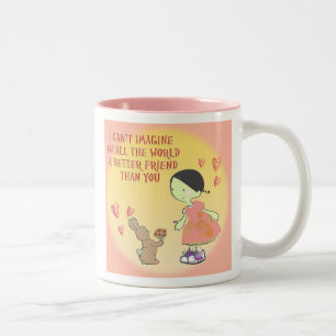 Caneca De Café Em Dois Tons melhores amigos