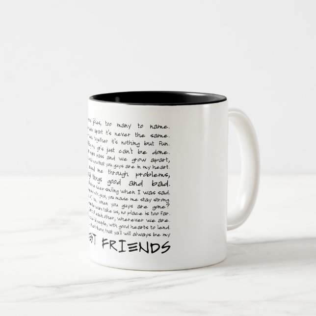 Caneca De Café Em Dois Tons Melhores amigos (Frente Esquerda)