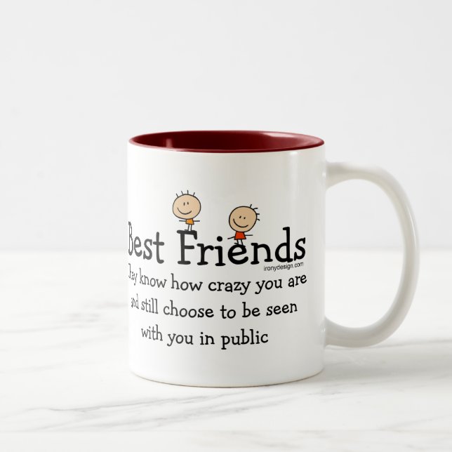 Caneca De Café Em Dois Tons Melhores amigos (ambos os lados) (Direita)