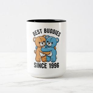 Caneca De Café Em Dois Tons Melhores Amigos Desde 1996 Abraçando Ursos de Pelú