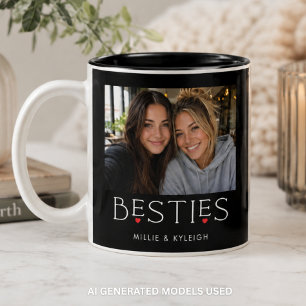 Caneca De Café Em Dois Tons Melhores Amigos Melhor Amiga Coração Tipografia Pr
