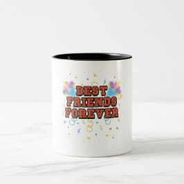 Caneca De Café Em Dois Tons melhores amigos para sempre, dia dos melhores amig