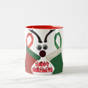 Caneca De Café Em Dois Tons Melhores Desejos Especial de Natal Ocasião Vermelh