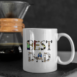 Caneca De Café Em Dois Tons Melhores mundos de Texto Desportivo de Pai