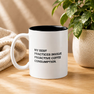 Caneca De Café Em Dois Tons Melhores Práticas Consumo Proativo de Café Engraça