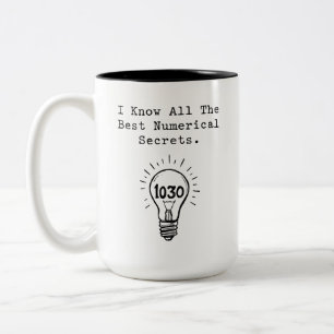 Caneca De Café Em Dois Tons Melhores Segredos Numéricos Humor Gênio da Matemát