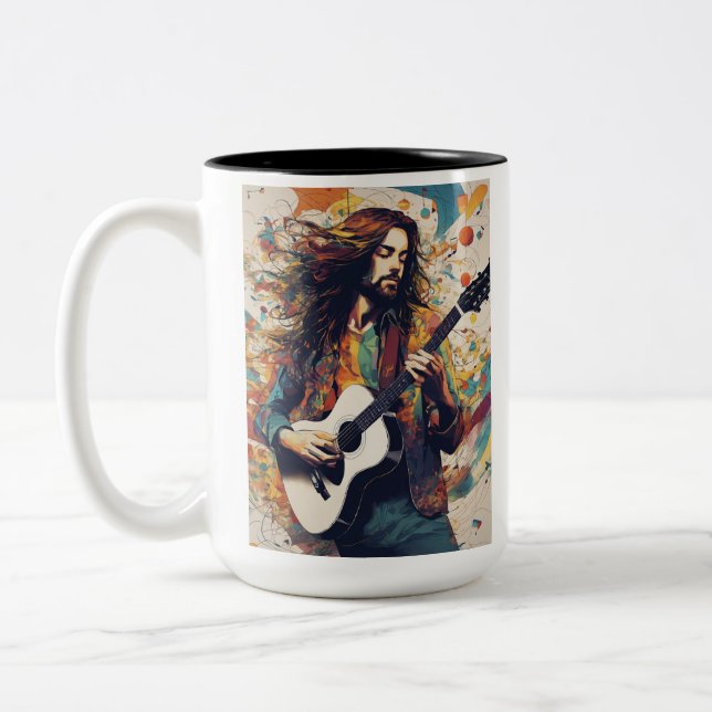 Caneca De Café Em Dois Tons Melodias em Movimento (Esquerda)