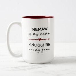 Caneca De Café Em Dois Tons Memaw é o meu nome Snuggles são o meu presente fot