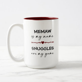 Caneca De Café Em Dois Tons Memaw é o meu nome Snuggles são o meu presente fot