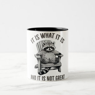 Caneca De Café Em Dois Tons Meme de Guaxinim, É O QUE É E NÃO É ÓTIMO