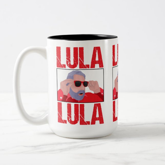 Caneca De Café Em Dois Tons Meme do Lula de Óculos de Sol (Esquerda)
