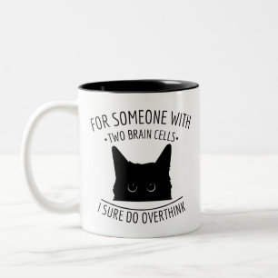 Caneca De Café Em Dois Tons Meme Gato Engraçado, Duas Células Cerebrais, Autop