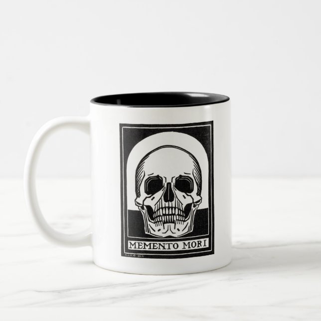 Caneca De Café Em Dois Tons Memento Mori Skull (Esquerda)