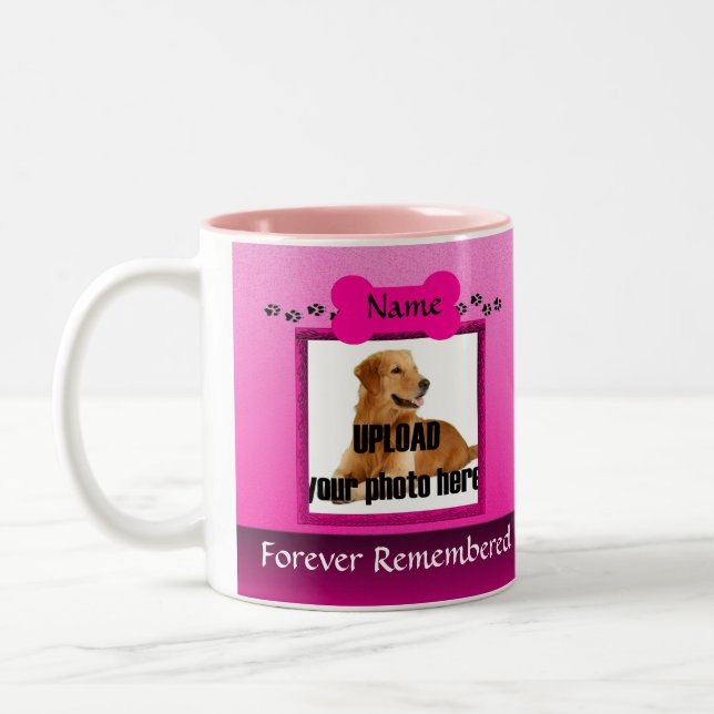 Caneca De Café Em Dois Tons Memória de Cachorro Rosa (Esquerda)