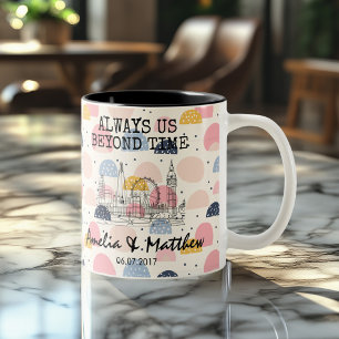 Caneca De Café Em Dois Tons Memória Personalizada de Londres - Marco de Arte L