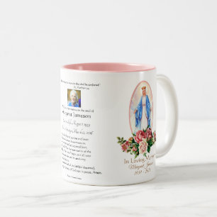 Caneca De Café Em Dois Tons Memorial fúnebre católico religioso