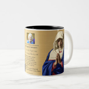 Caneca De Café Em Dois Tons Memorial Funeral da Virgem Católica Religiosa Mar