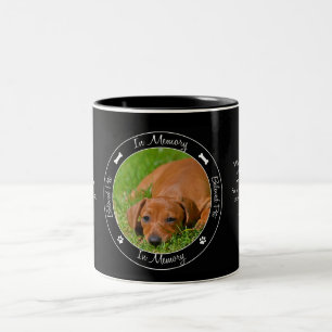 Caneca De Café Em Dois Tons Memorial - Perda de Cão - Foto/Nome Personalizado