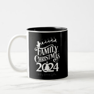 Caneca De Café Em Dois Tons Memórias de Natal em Família 2024 Juntos Combinand