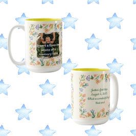 Caneca De Café Em Dois Tons Memórias Favoritas de Verão Foto e Texto Personali