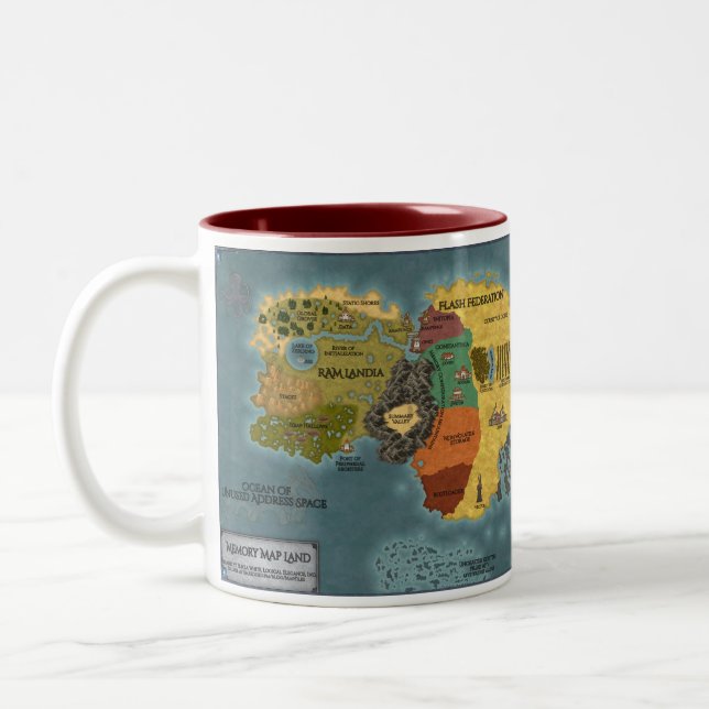 Caneca De Café Em Dois Tons Memory Map Land Mug (Esquerda)