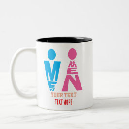 Caneca De Café Em Dois Tons Men and Women Typography Icon Design