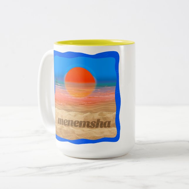 Caneca De Café Em Dois Tons Menemsha Sunset Morning Coffee Mug (Frente Esquerda)