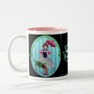 Caneca De Café Em Dois Tons Menina apertada da corda