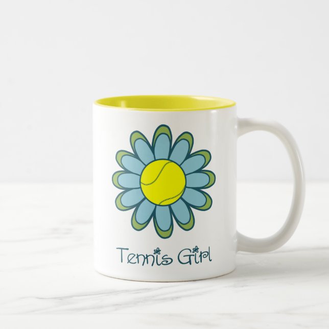 Caneca De Café Em Dois Tons Menina azul do tênis (Direita)