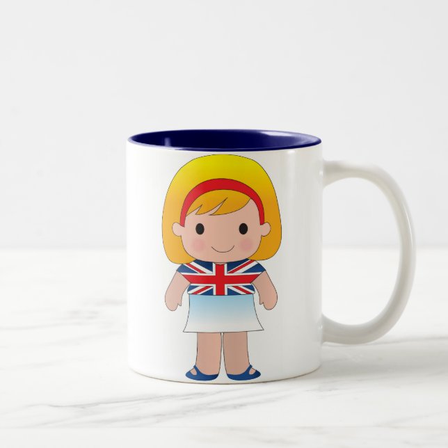Caneca De Café Em Dois Tons Menina britânica pequena (Direita)