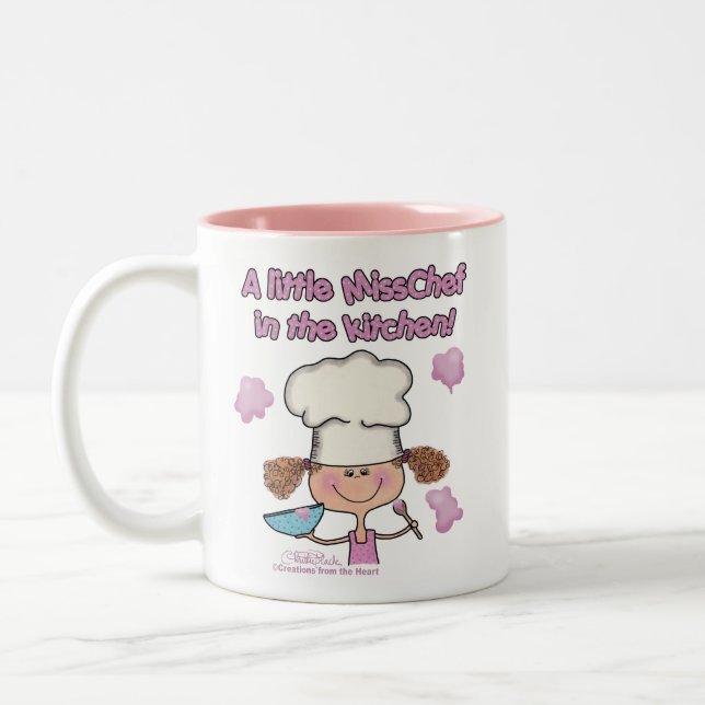 Caneca De Café Em Dois Tons Menina Chef (Esquerda)