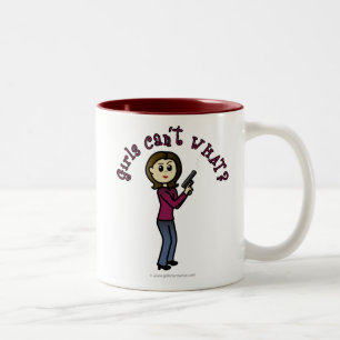 Caneca De Café Em Dois Tons Menina Clara Atiradora