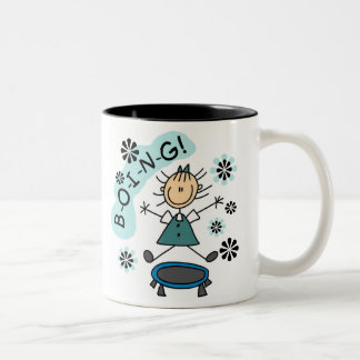 Caneca De Café Em Dois Tons Menina da vara no trampolim