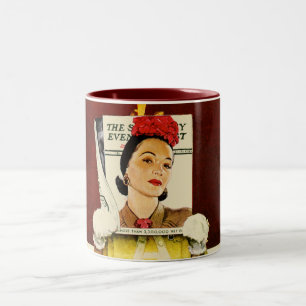 Caneca De Café Em Dois Tons Menina de cobrir