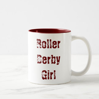 Caneca De Café Em Dois Tons Menina de Derby do rolo - copo