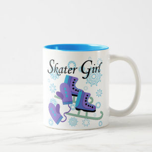 Caneca De Café Em Dois Tons Menina do patinador
