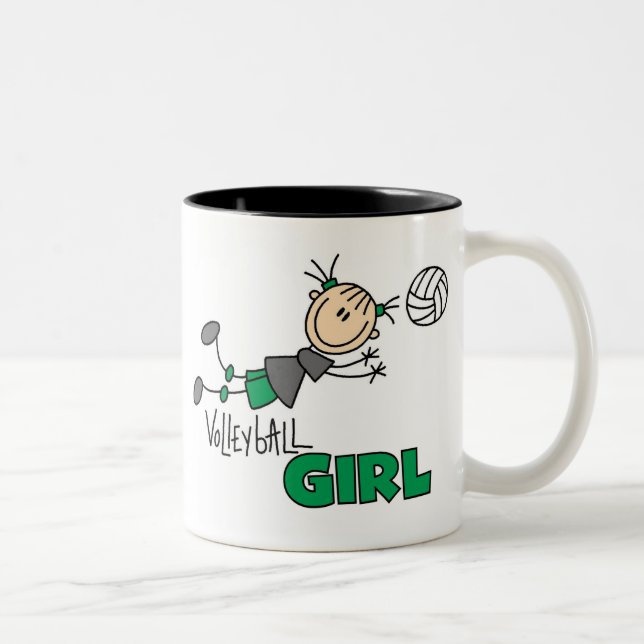 Caneca De Café Em Dois Tons Menina do voleibol (Direita)