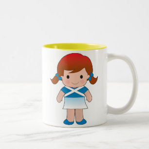 Caneca De Café Em Dois Tons Menina escocesa pequena
