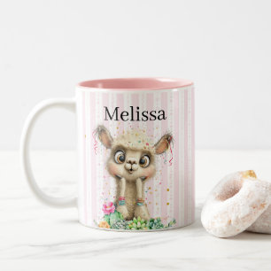 Caneca De Café Em Dois Tons Menina Loira Aquarela Qualquer Nome