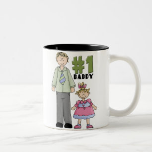 Caneca De Café Em Dois Tons Menina loura do pai do número um
