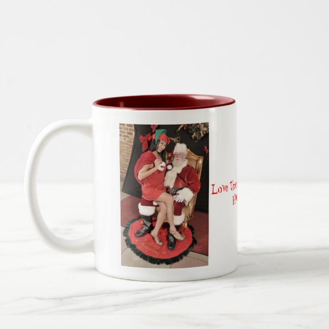 Caneca De Café Em Dois Tons Meninas do Natal do balanço (Esquerda)
